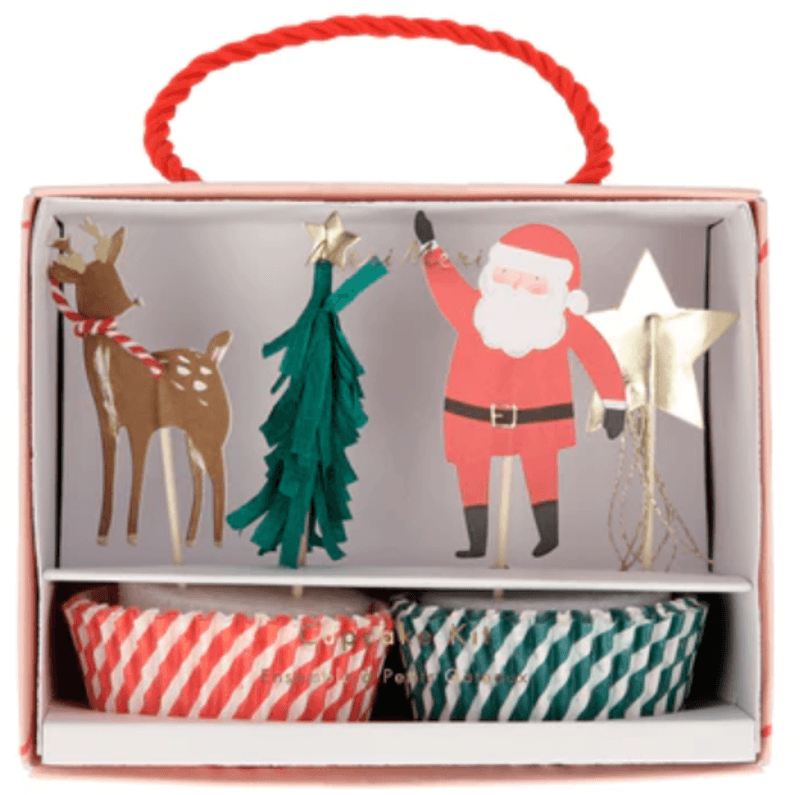 Meri Meri Cupcake kit med Julefigurer, 24 stk.