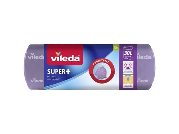 Vileda SUPER+ 30L Lavendel 171945 Affaldssæk 30 l Lavendelduft 15 stk