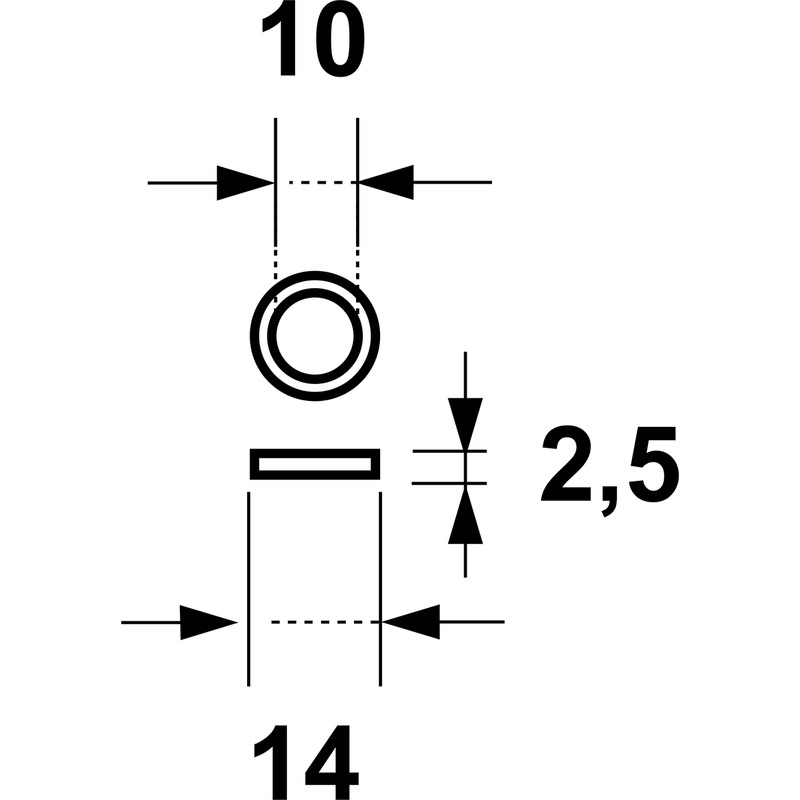 AXA opvulring inboorpaumelle zwart 14mm