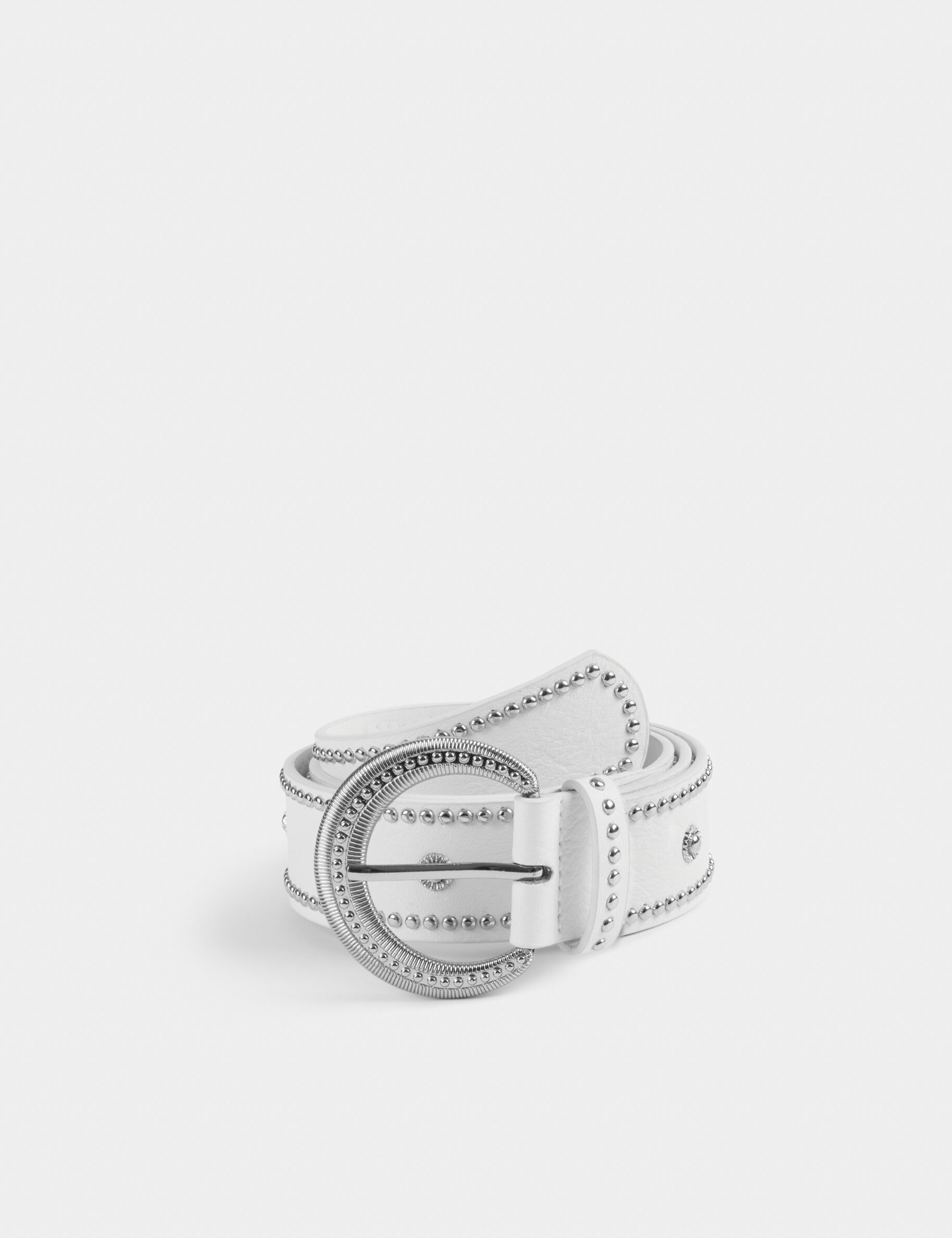 Ceinture avec clous blanc femme - blanc