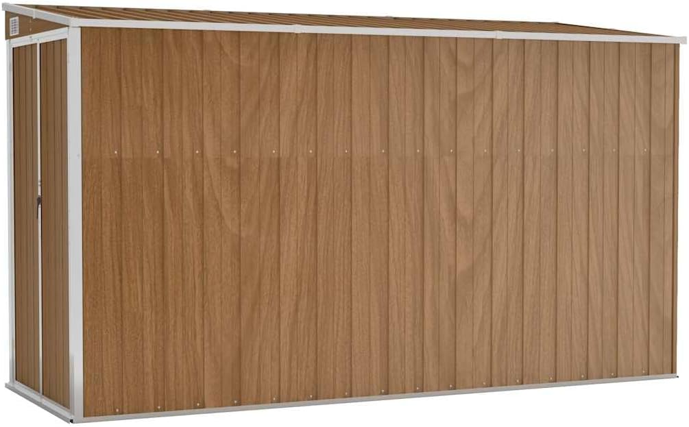 Refined Anbauschuppen Braun 118x288x178 cm Verzinkter Stahl