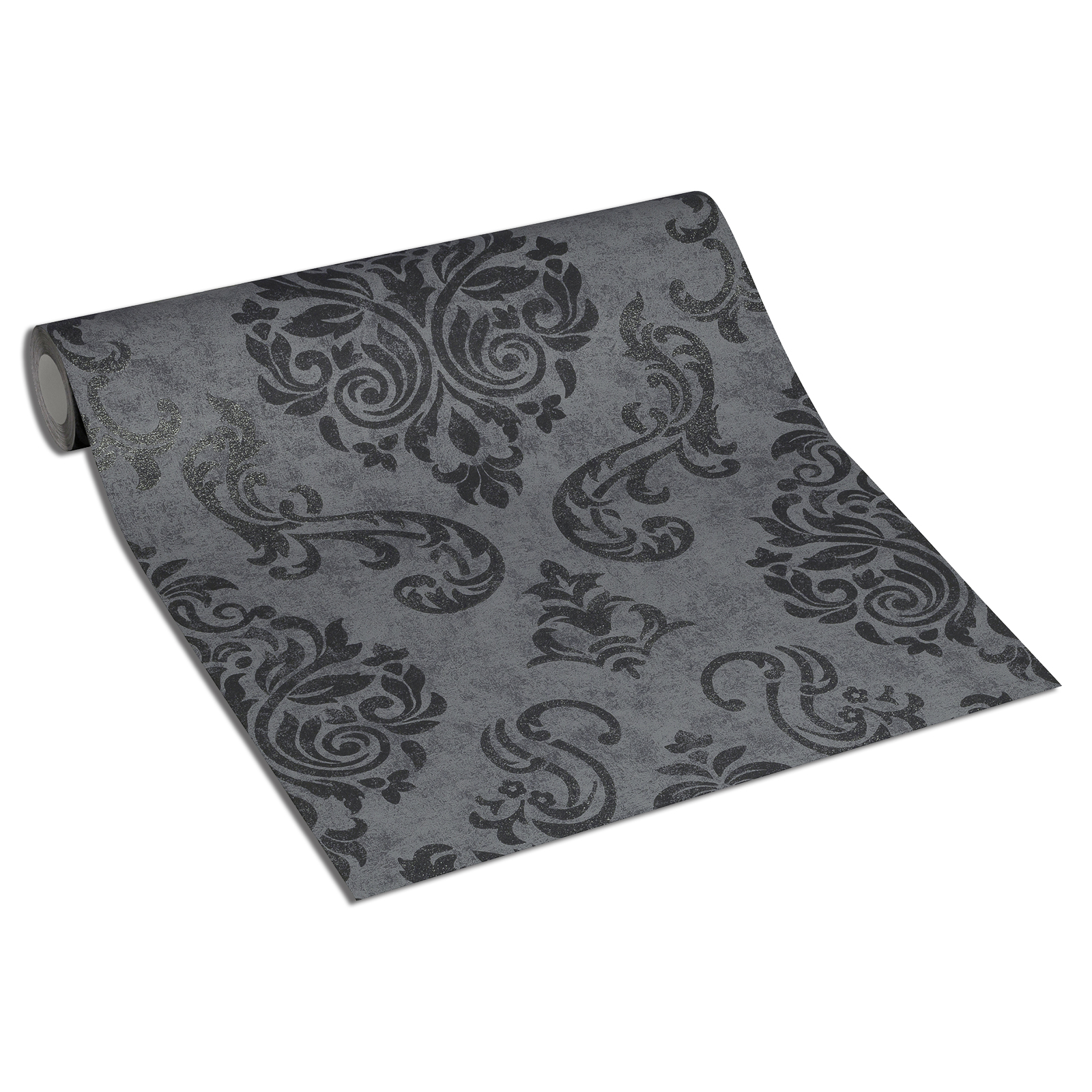 Vliestapete MEMORY 3 - schwarz- grau metallic - 10 Meter