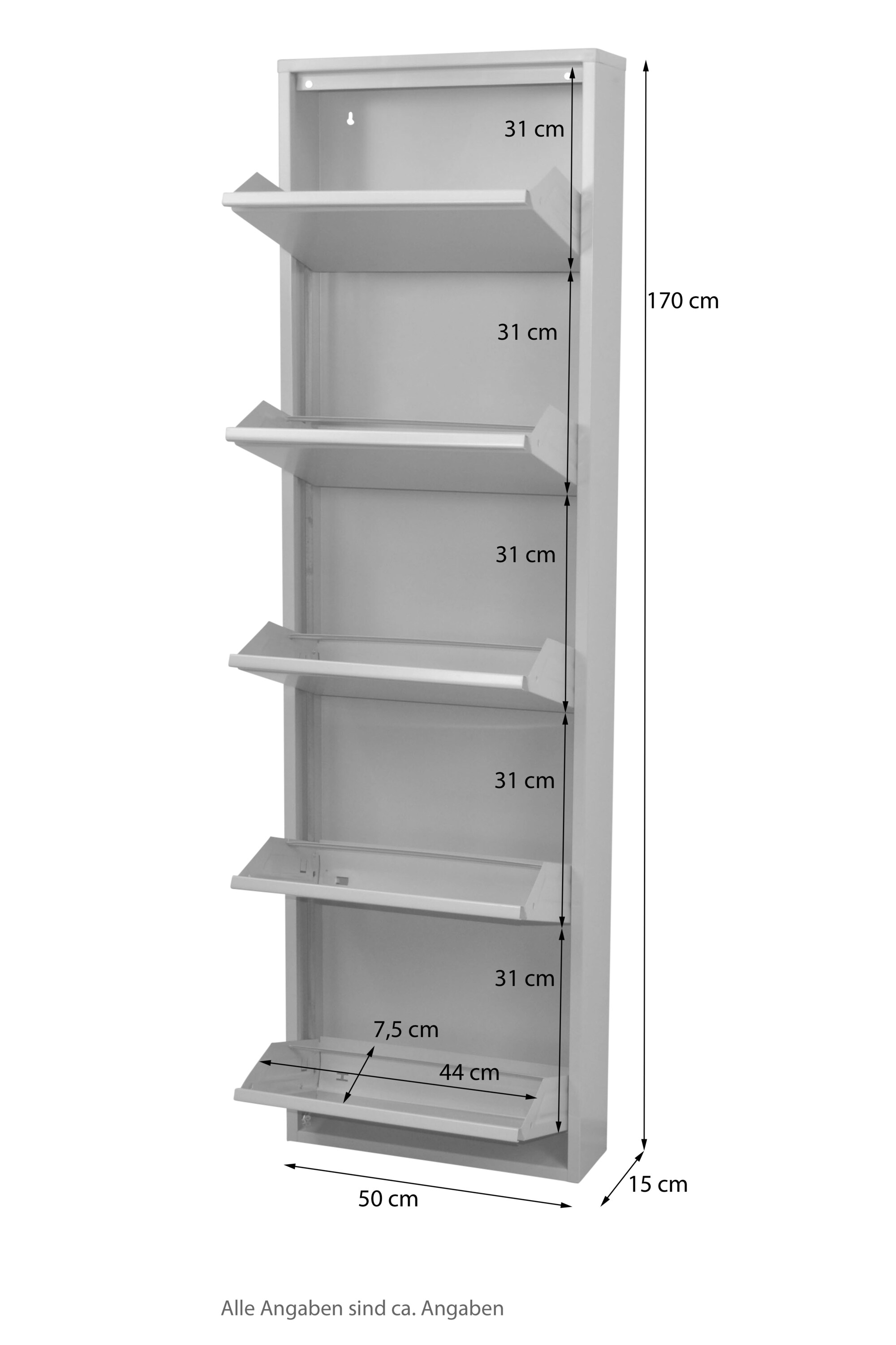 möbel direkt online Metallschuhschrank (5Klappen) Madrid