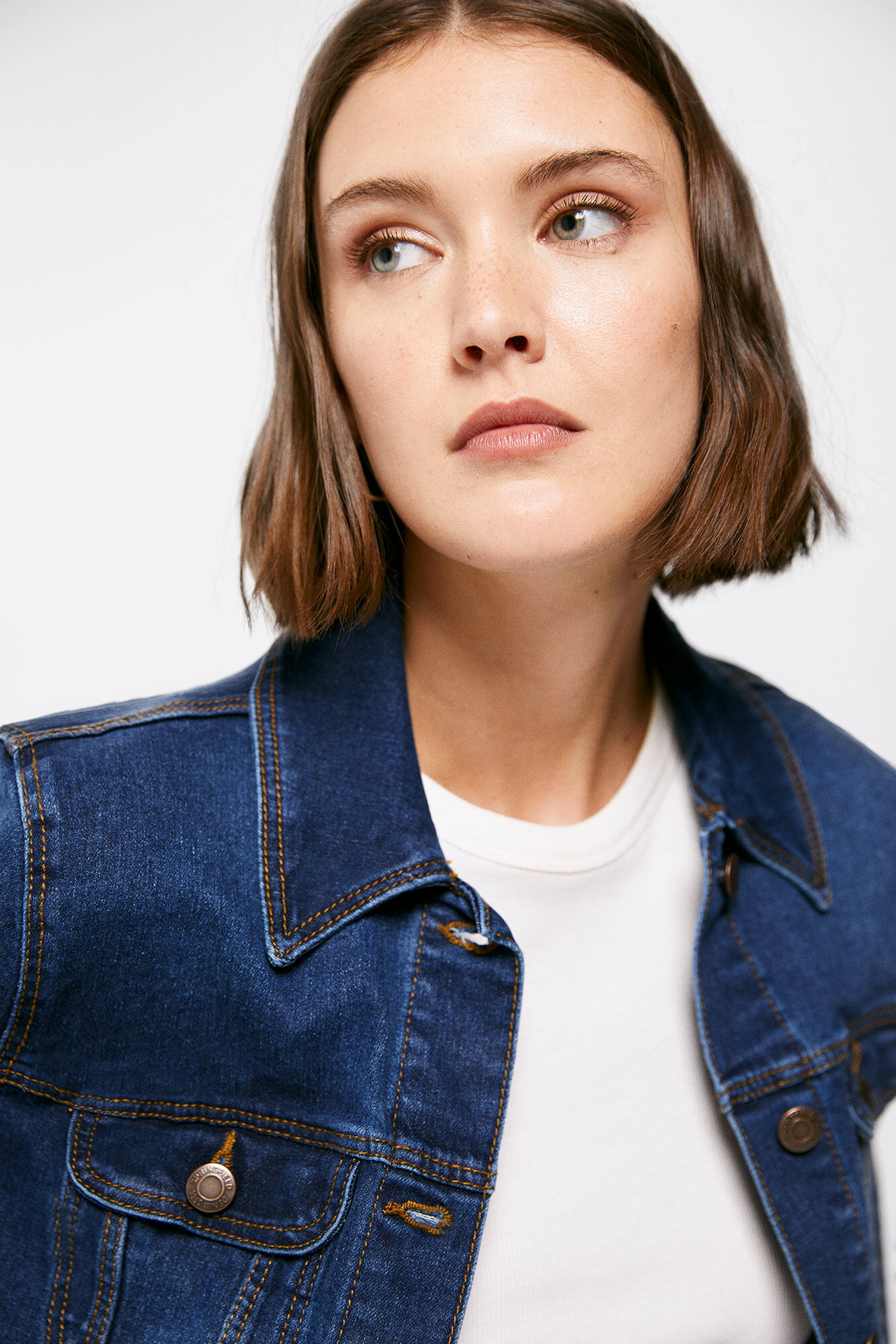 Jaqueta jeans de algodão