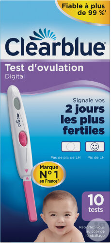 Clearblue Test D'Ovulation Digital 1 Hormone 2 Jours De Fertilité 10 Pièces