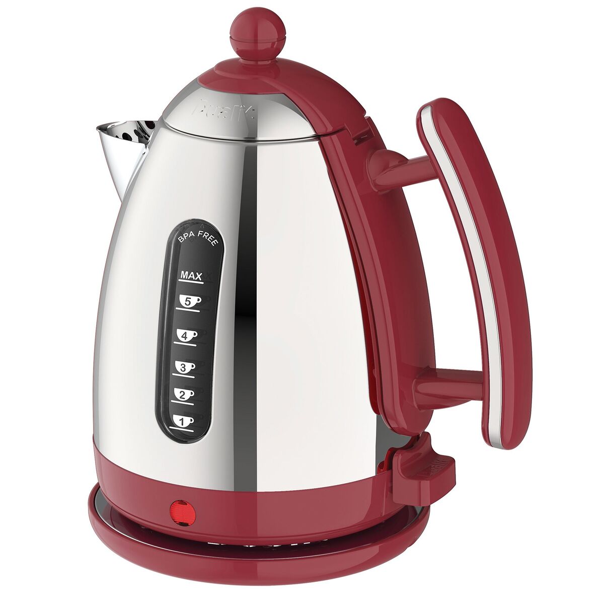 Jug vannkoker 1,5 liter, rød/rustfritt stål