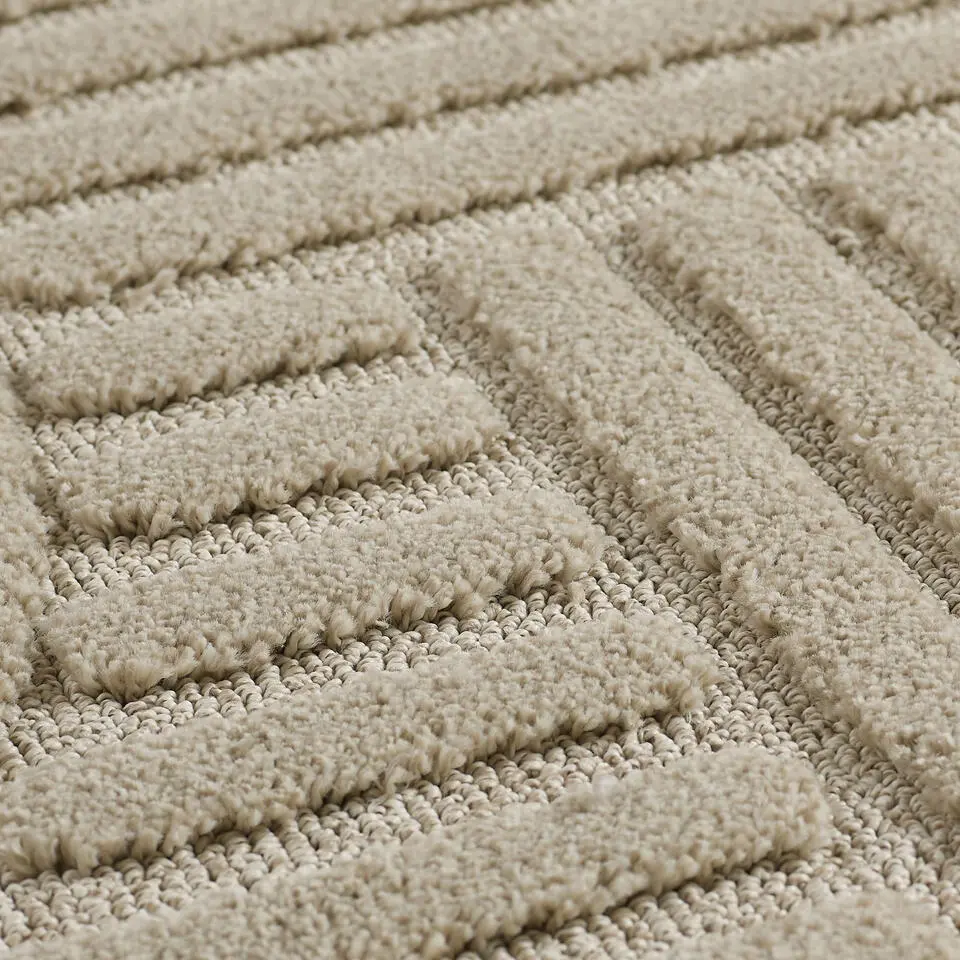 Modern Japandi Vloerkleed - Beige - Boho Scandinavisch - 160x230 cm Laagpolig