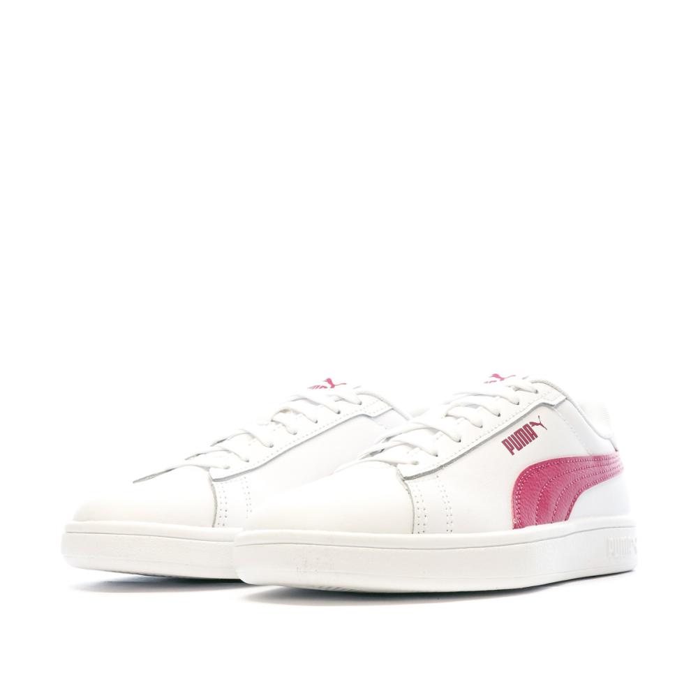 Puma Baskets Blanches/Rouges Fille Puma Smash 3.0