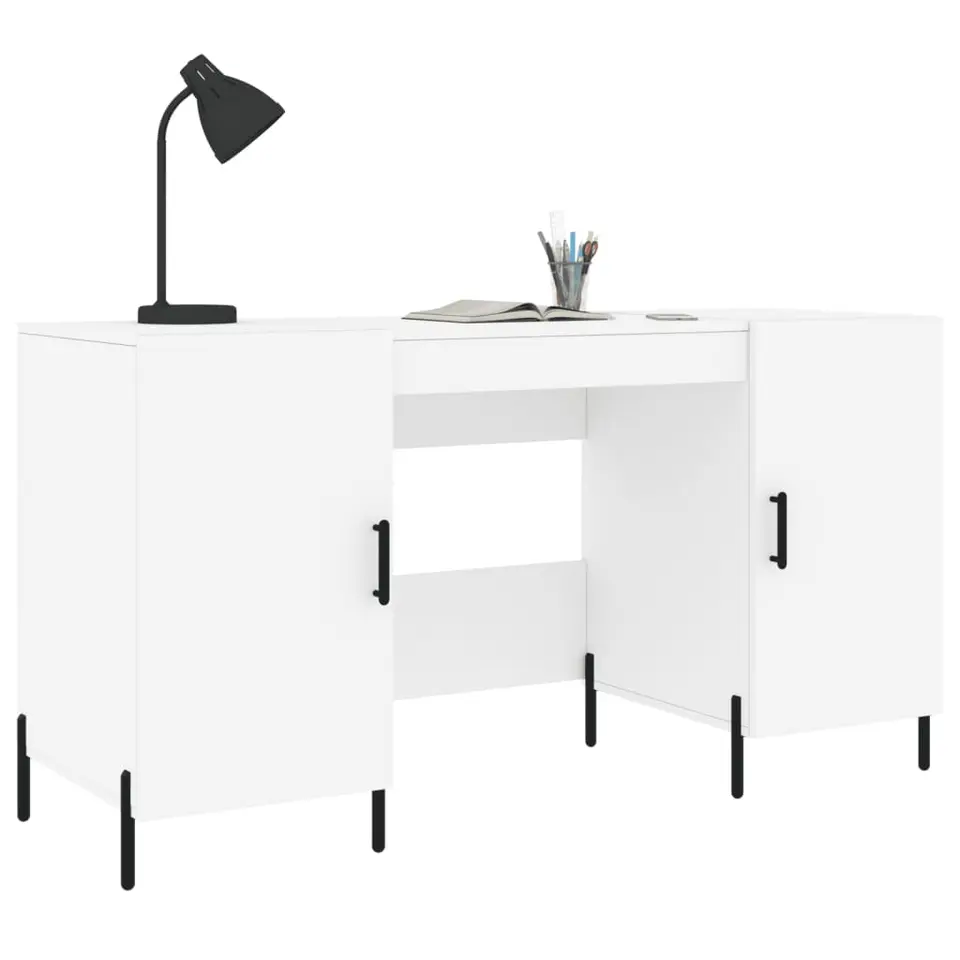 vidaXL - Bureau - Wit - Bewerkt hout