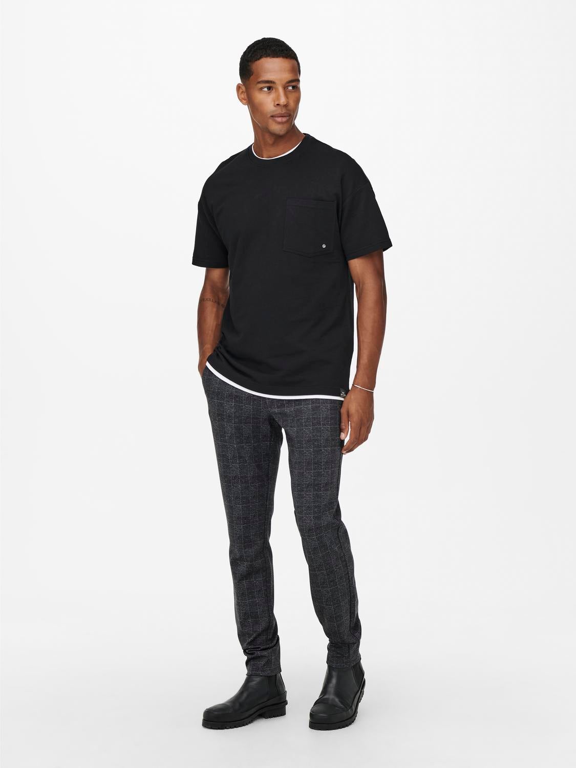 ONSMARK Slim Fit Chino Hose Black