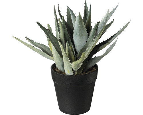 Kunstmatige Aloë plant in pot, hoogte: 23 cm, groen