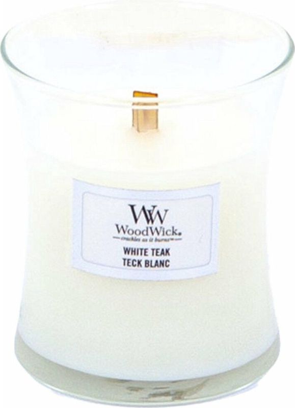 WoodWick Geurkaars Mini White Teak 85 gr