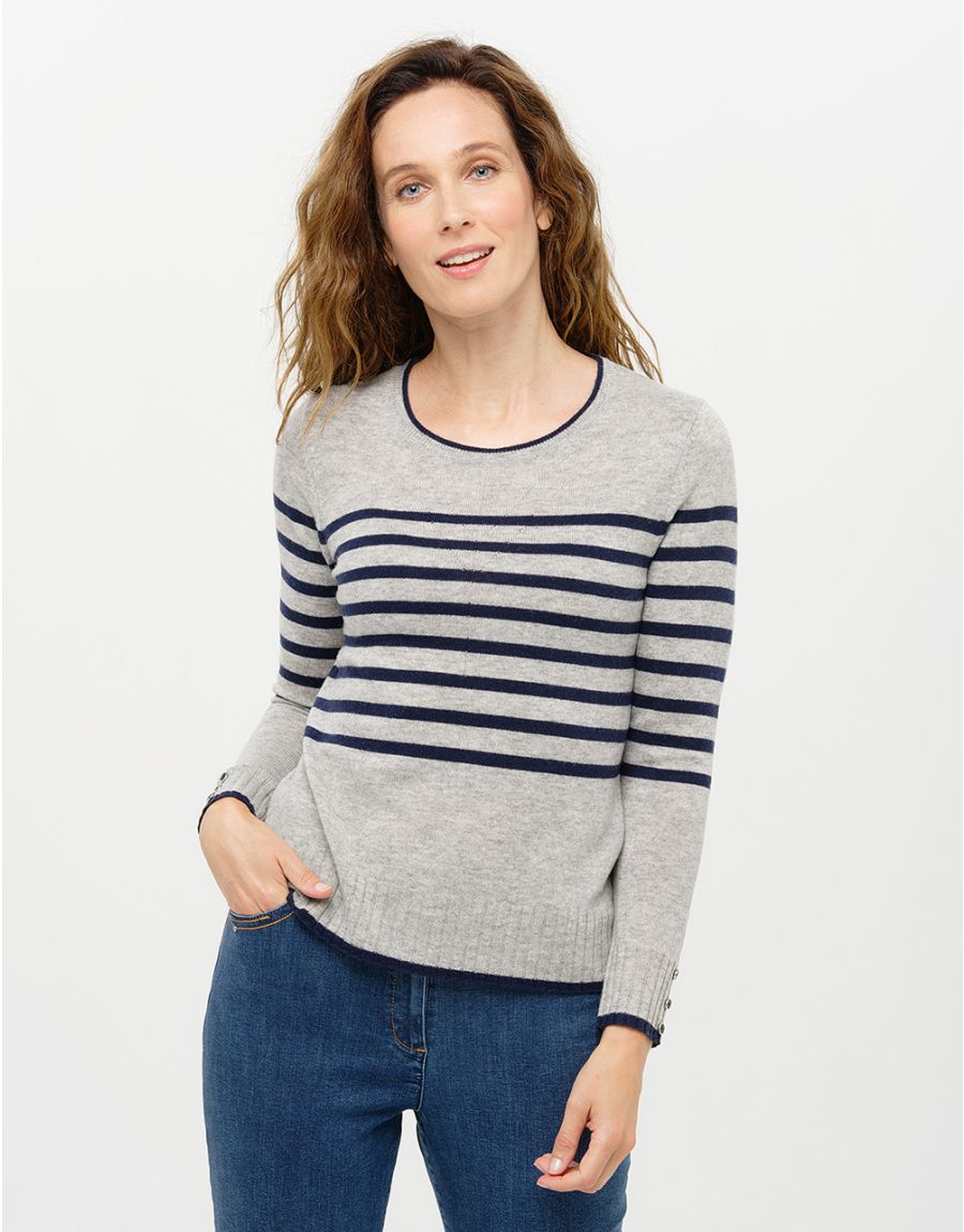 Pull rayé laine cachemire