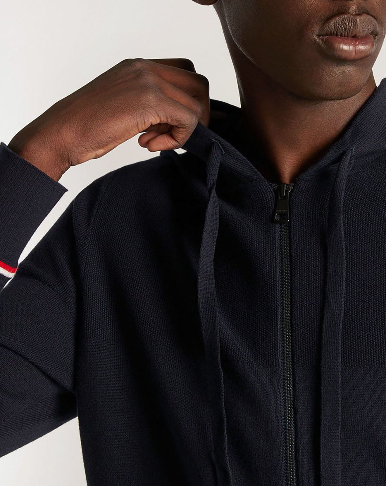 Tommy Hilfiger Gilet zippé à capuche bleu marine
