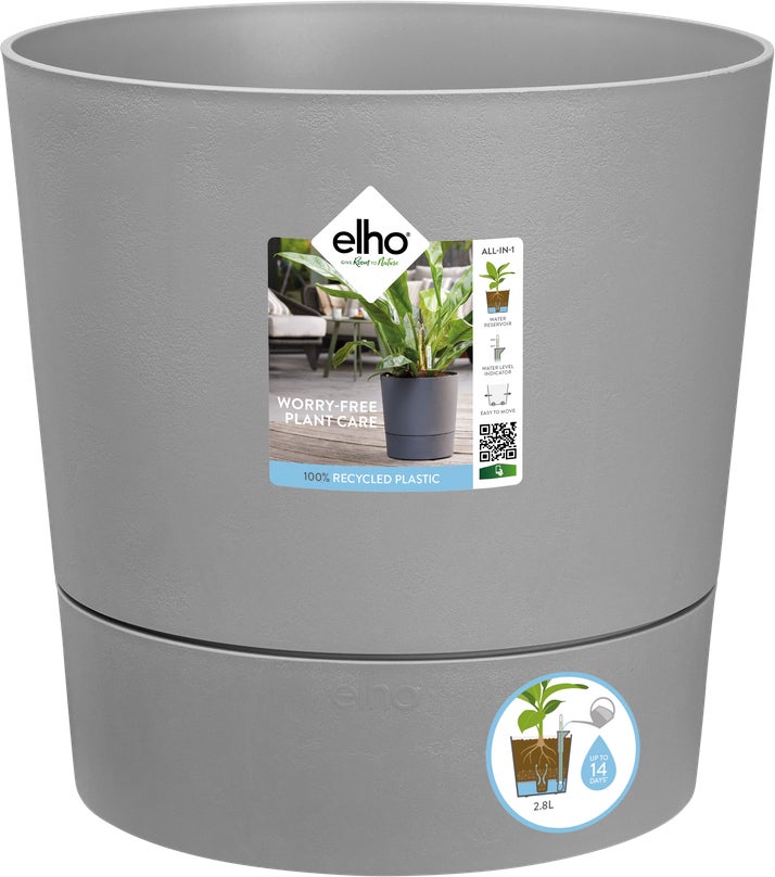 Elho bloempot Greensense Aqua Care grijs D 29,5 H 29,1 cm