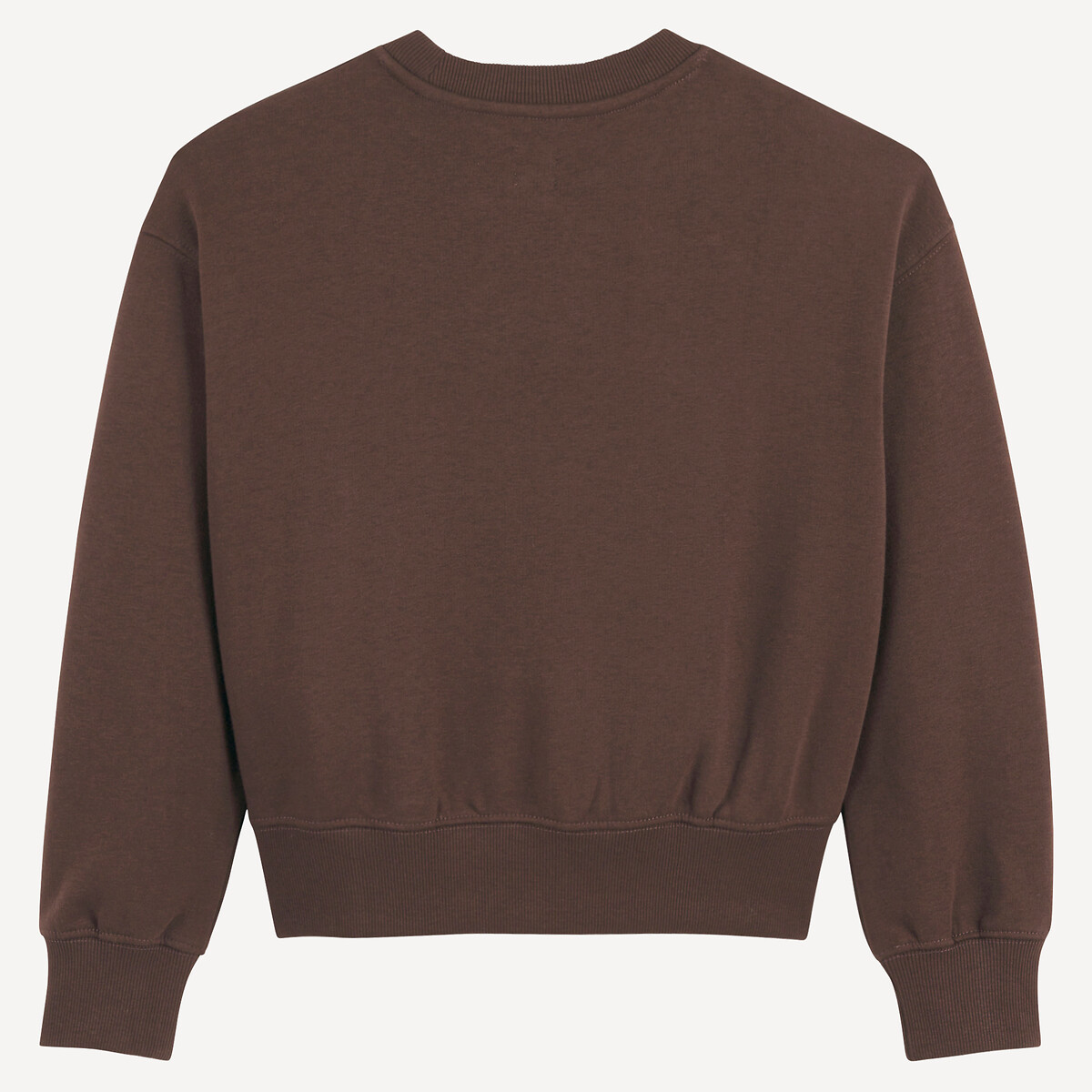 COLEÇÕES LA REDOUTE<br>Suéter com gola redonda e texto, em fleece