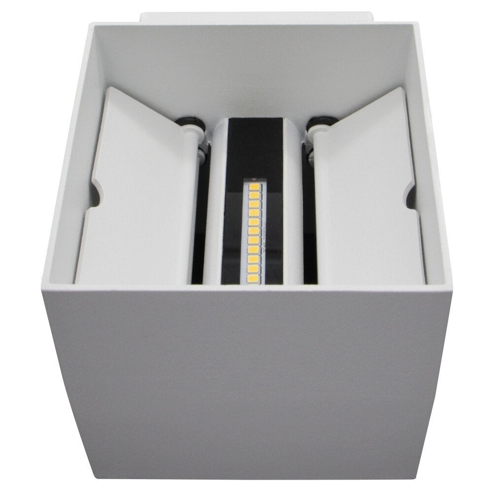 famlights | Rebecca LED buitenwandlamp van aluminium in mat wit, up & down