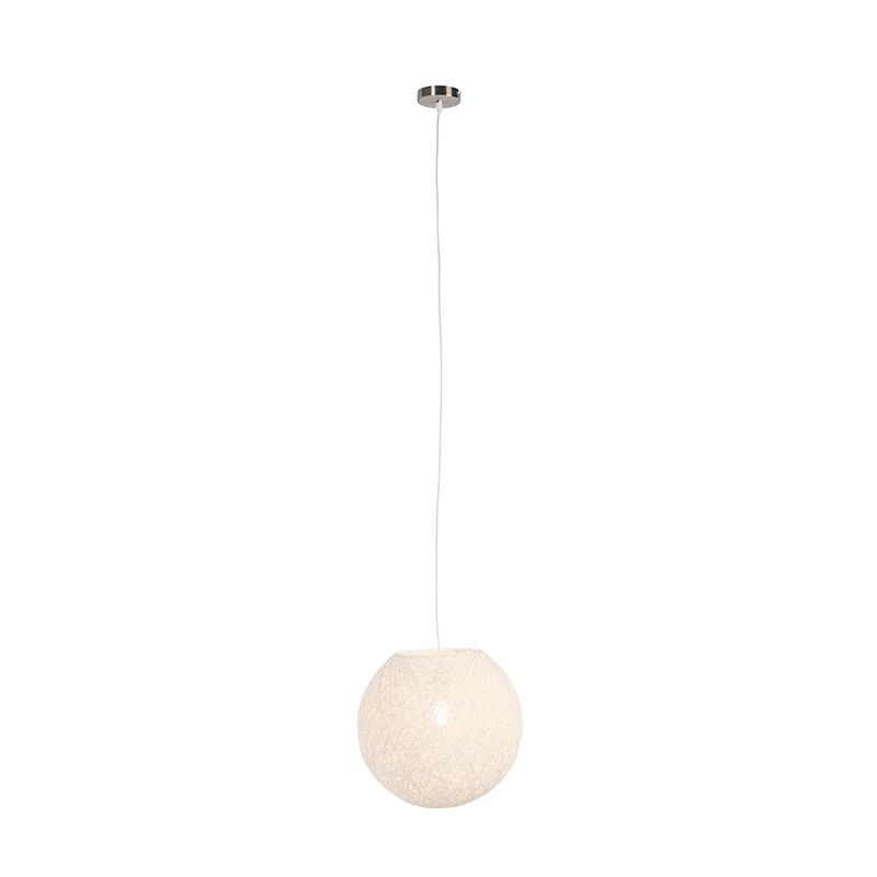 Landelijke hanglamp wit bol 35cm - Corda