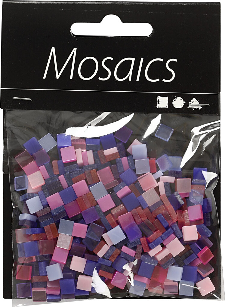 Minimosaik - Str. 5X5 MM - Tykkelse 2 MM - Lilla/Mørk Lilla - 25 G