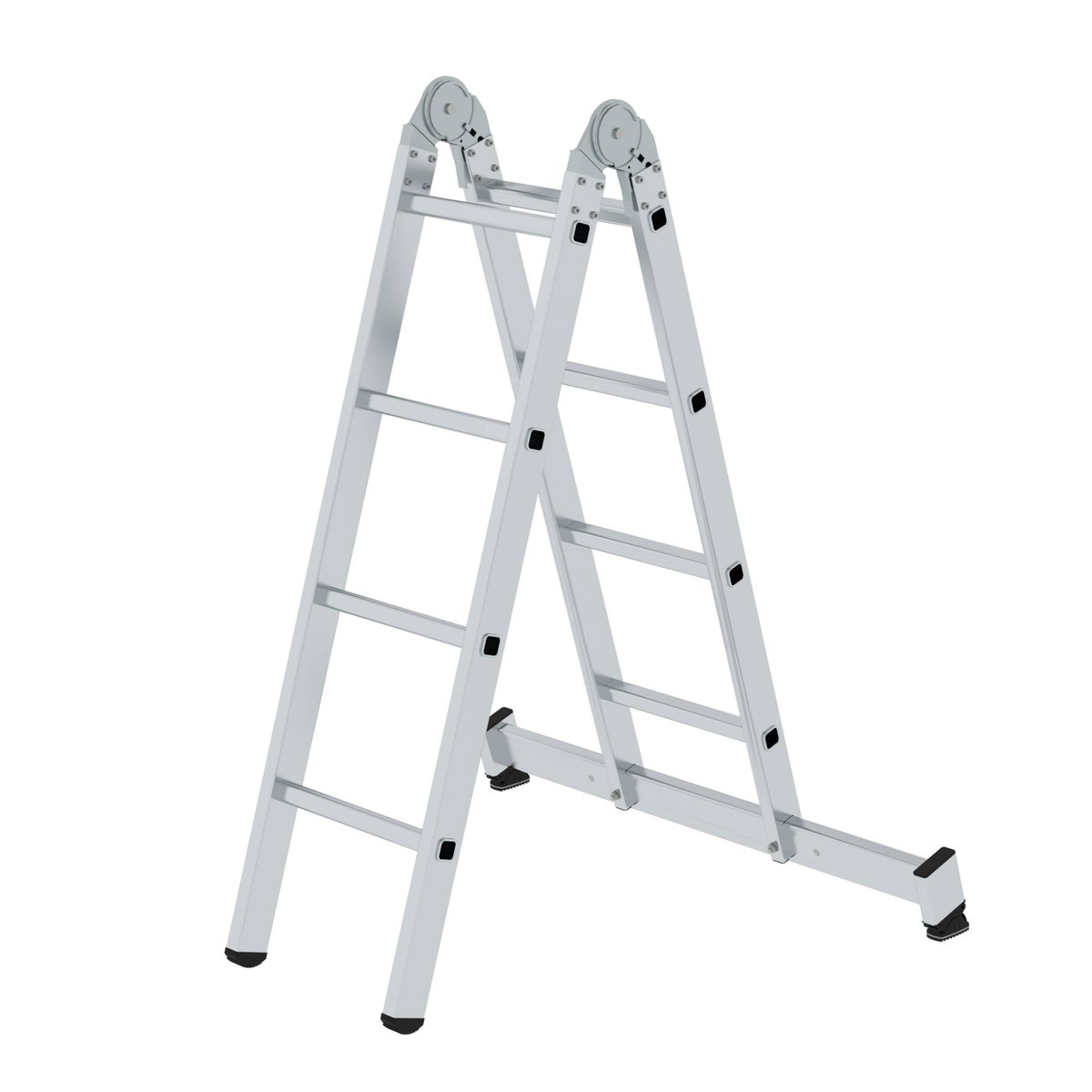 PROREGAL 2-delige opvouwbare ladder met dwarsbalk, 2 x 4 sporten