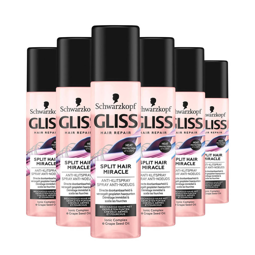 Split end Miracle Anti-klit spray - 6 x 200 ml - voordeelverpakking