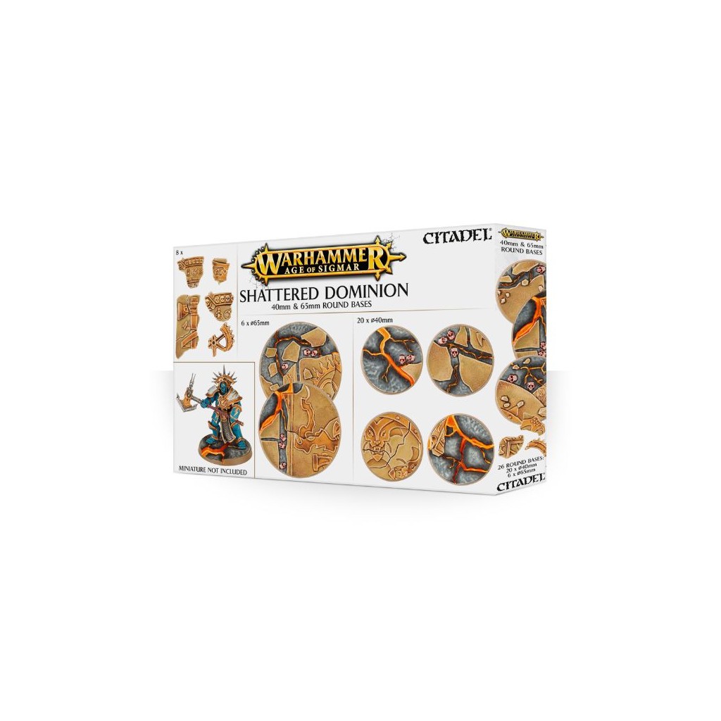 Citadel : Socles - Shattered Dominion 40 & 65mm Round Bases
