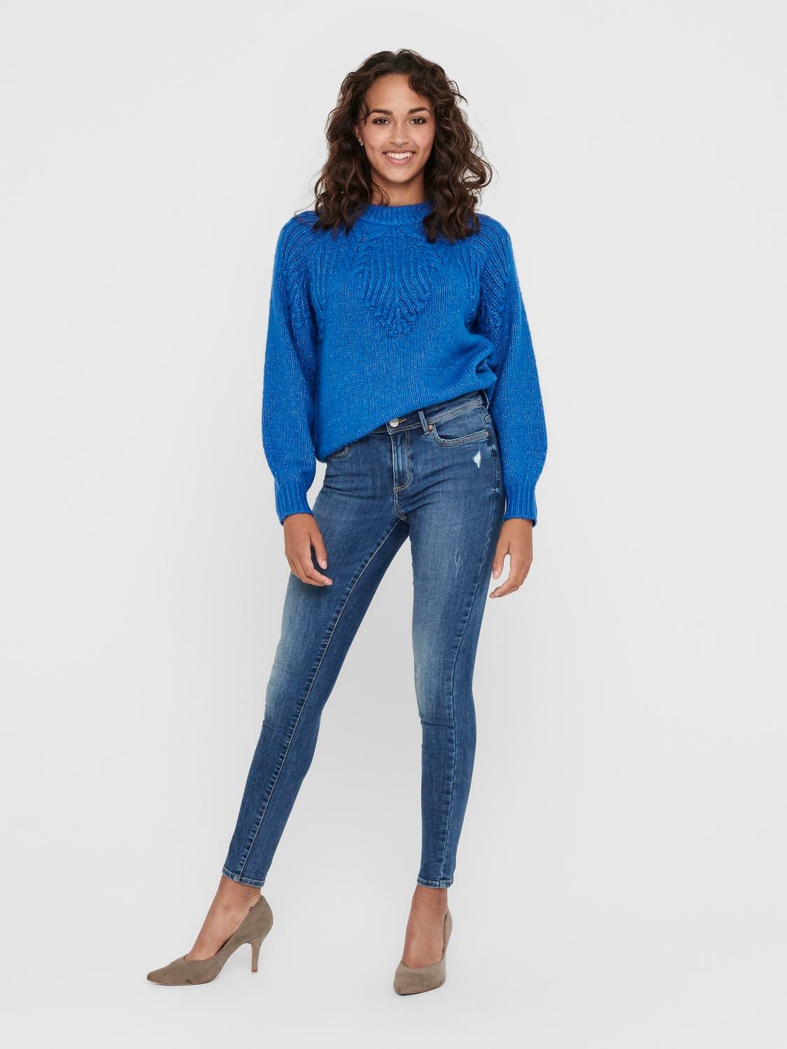 ONLWAUW Mittlere Taille Skinny Fit Jeans Medium Blue Denim