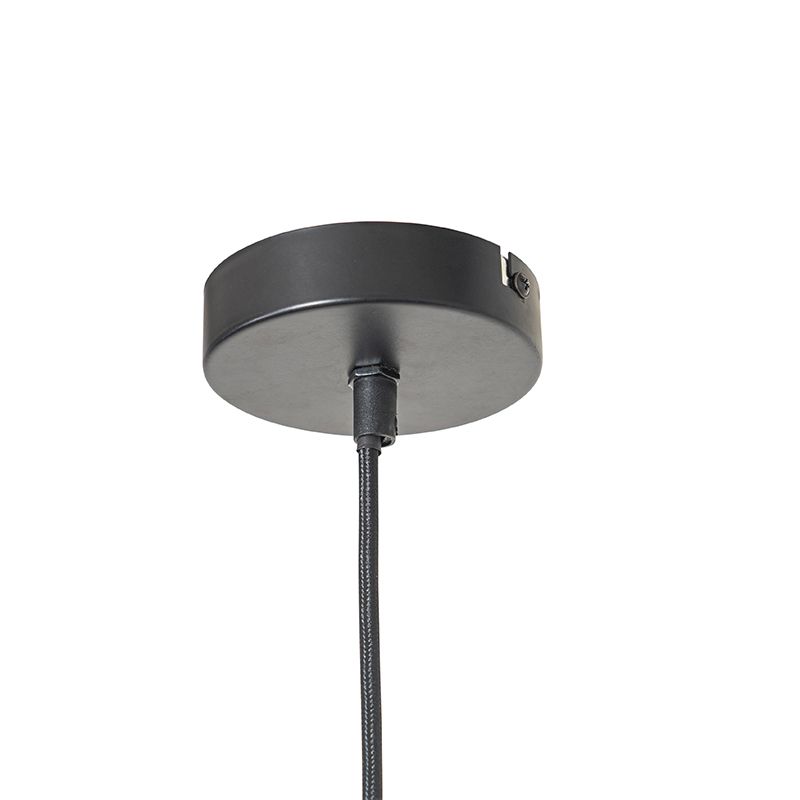 Oosterse hanglamp zwart met rotan kap - Maud