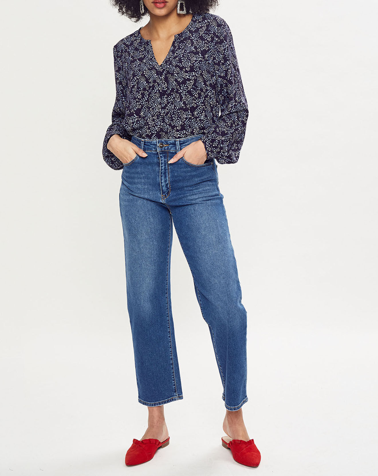 Esprit Blouse mini léopard bleu foncé