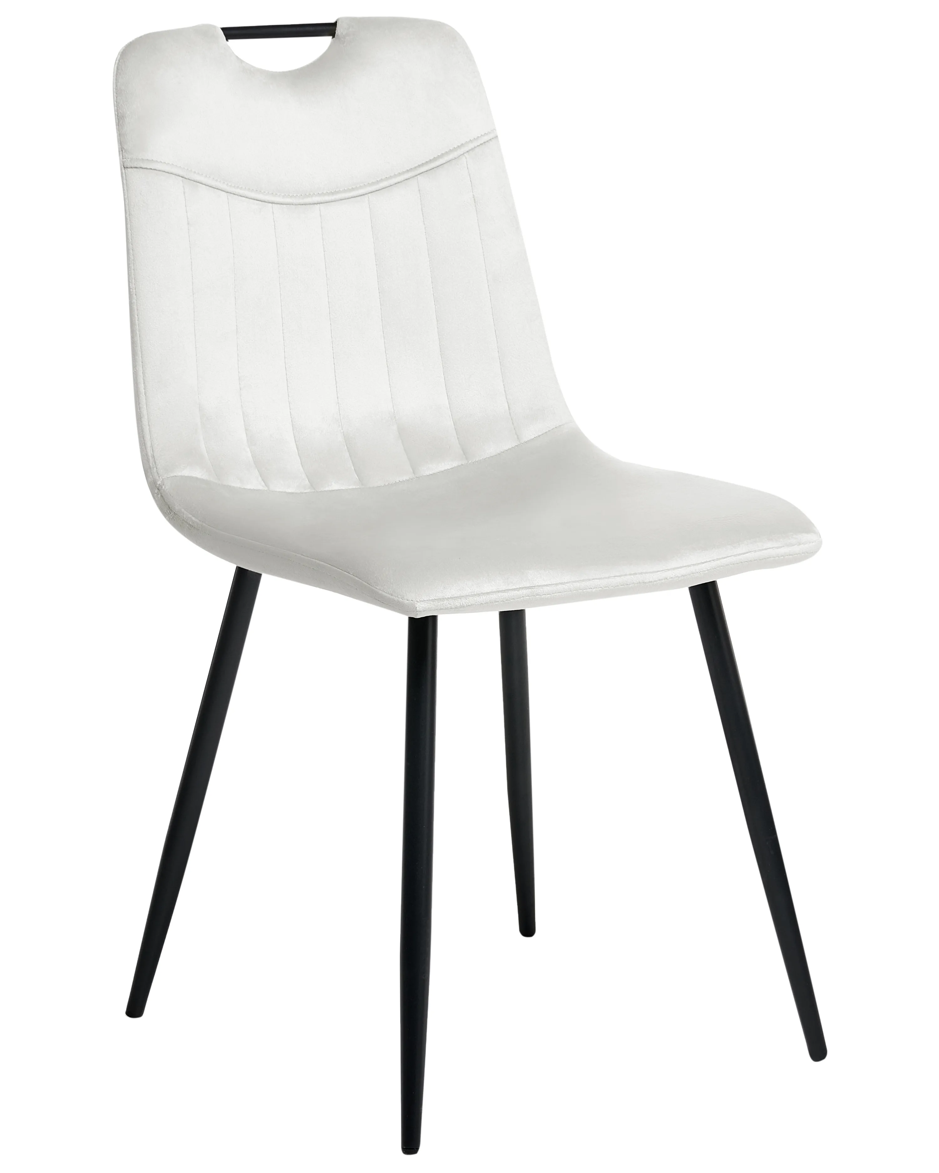 Set van 4 eetkamerstoelen ARGYLE Fluweel Gebroken wit