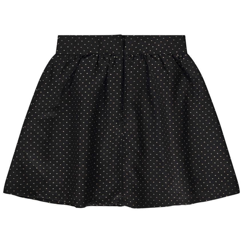 Jupe en jacquard imprimé étoiles lurexées pour fille - Noir