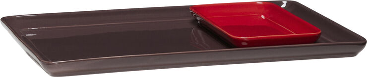 Hübsch Amare Bakke Burgundy/Rød sæt af 2 Burgundy,red
