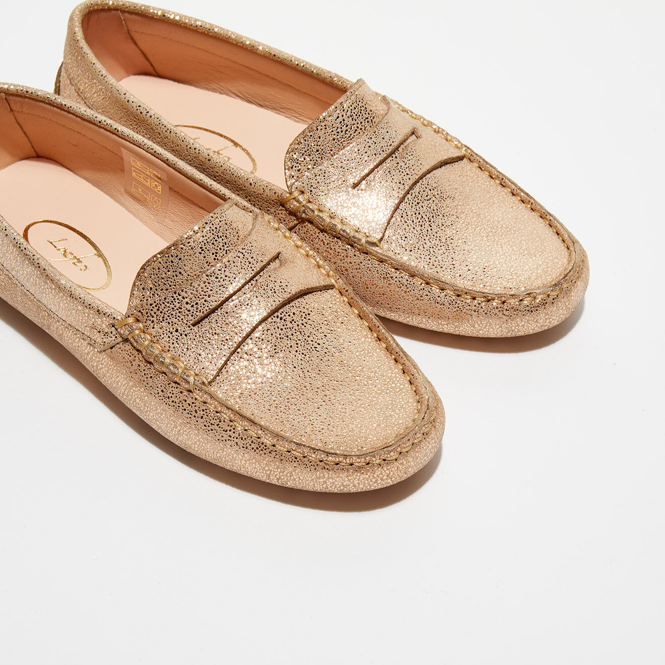 Loafers Mocassins en Cuir Miss cuivre