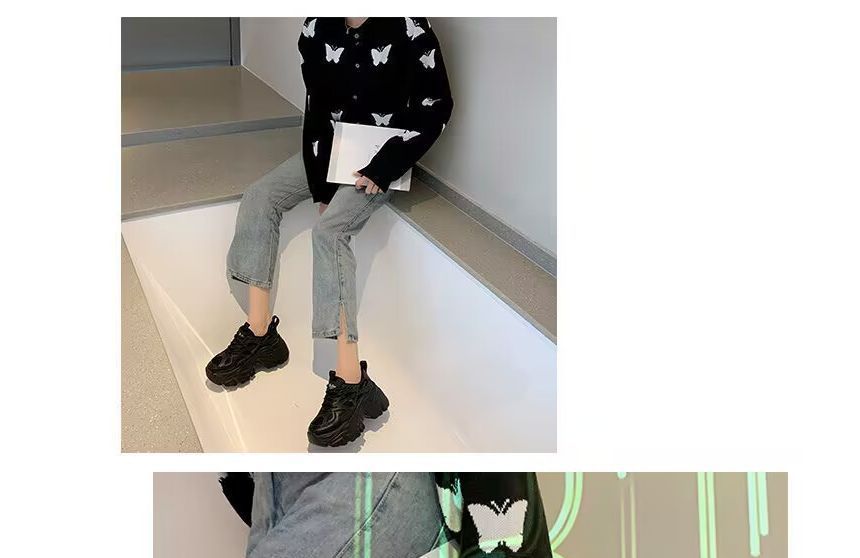 caneik - Sneakers met effen platformpaneel en mesh