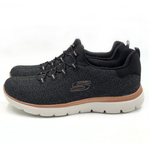 Skechers Summits - Me deslumbrando. Preto/Ouro Rosa
