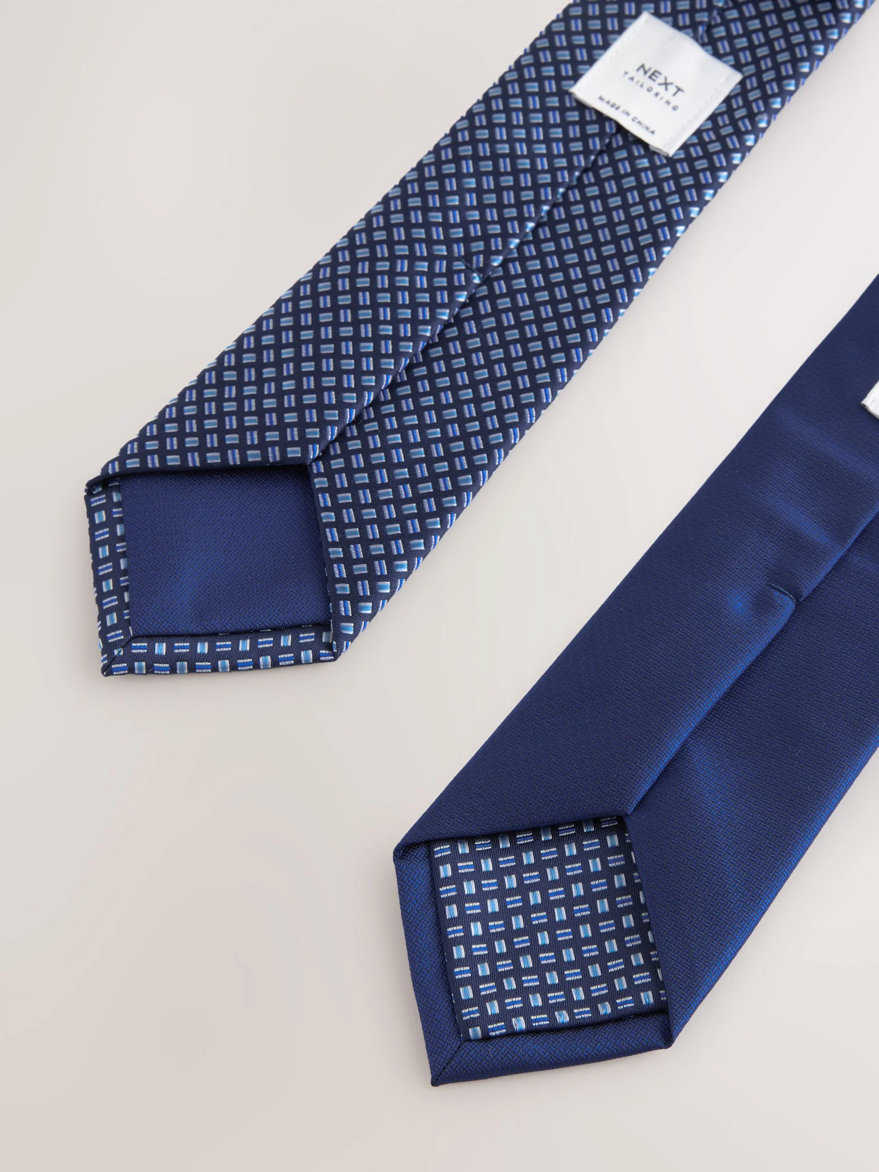 Helderblauw - Textured Clip Ties 2 Pack