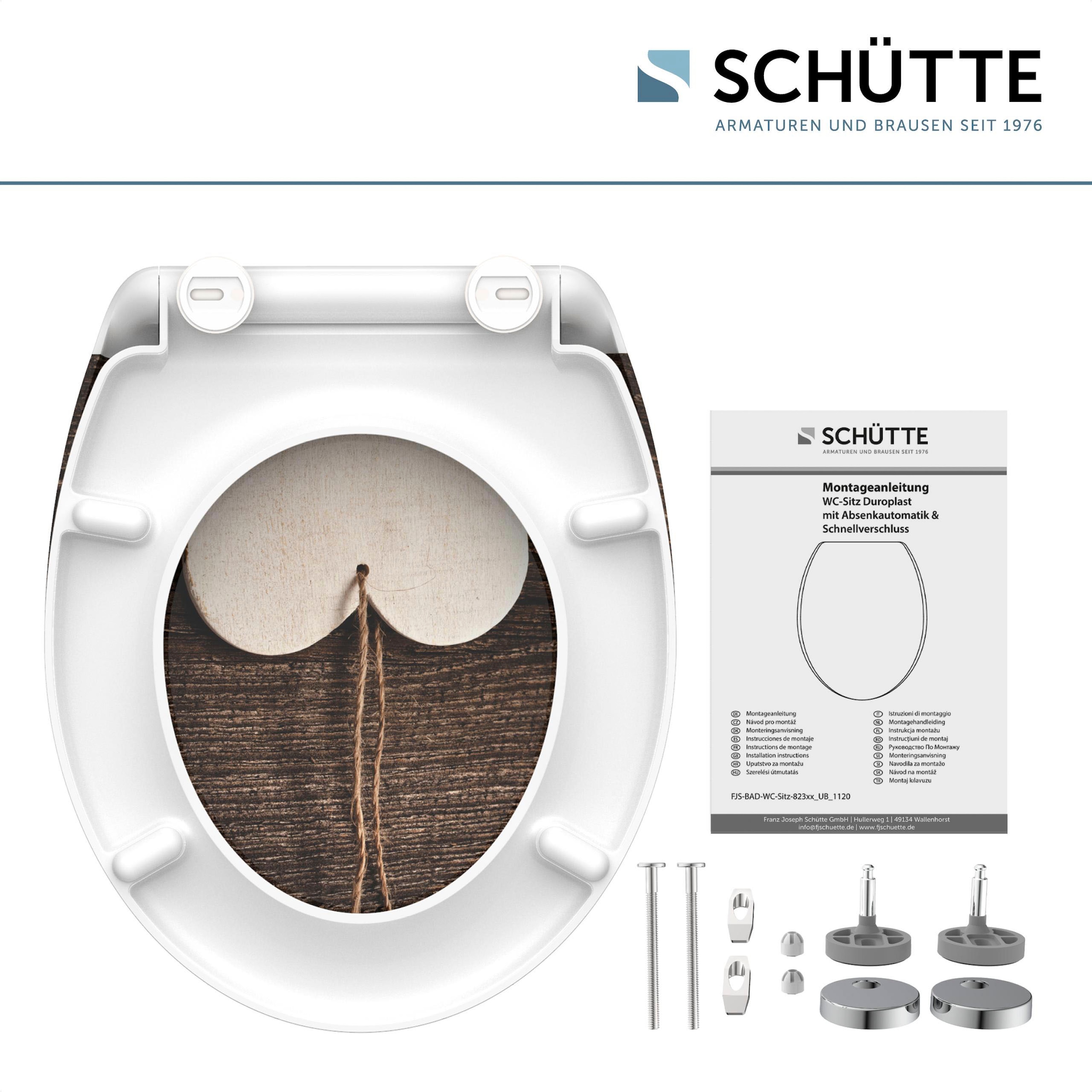 Schütte WC-Sitz »Wood Heart« Duroplast, mit Absenkautomatik und Schnellverschluss