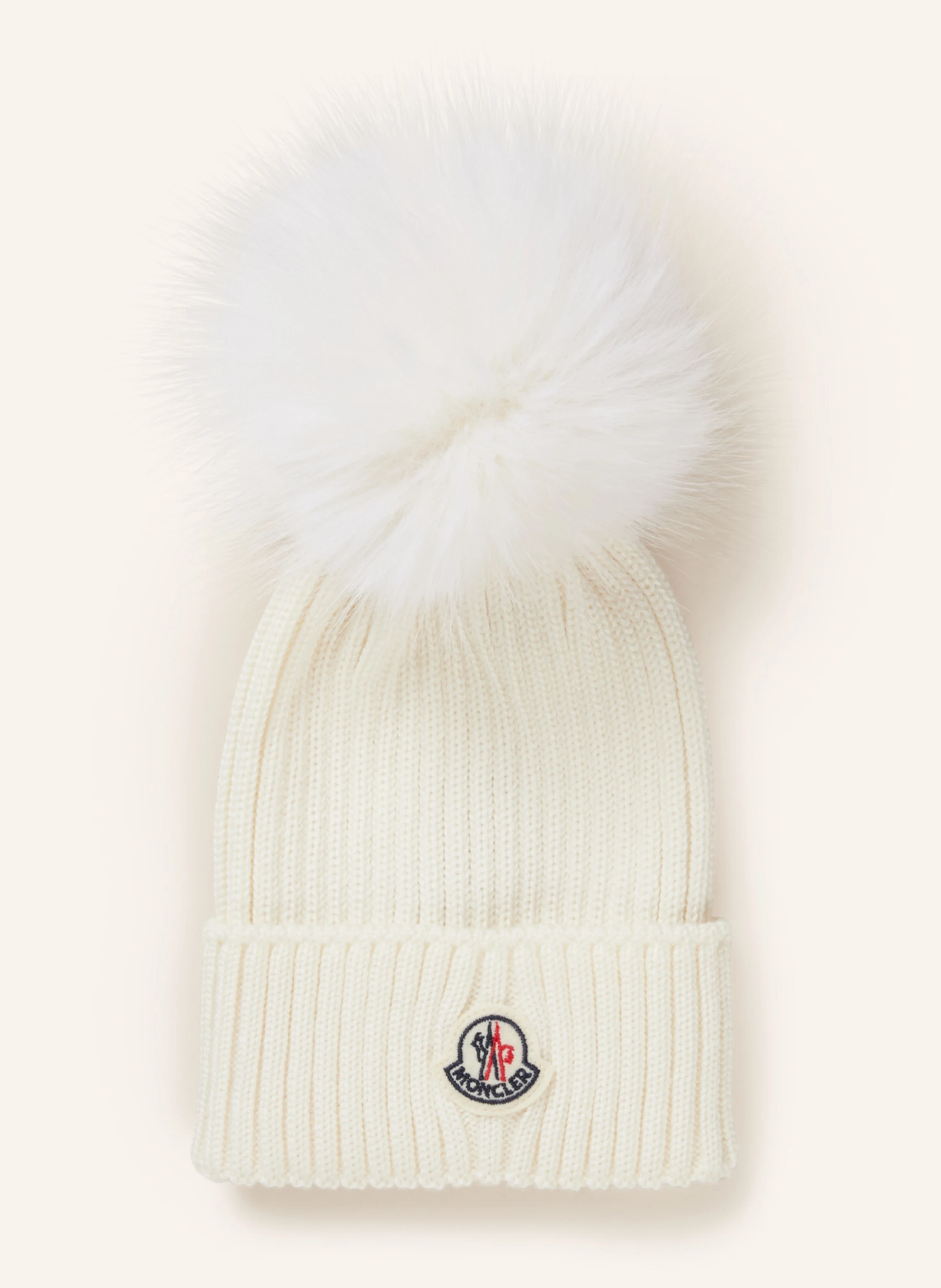 MONCLER enfant Mütze mit Kunstpelzbommel