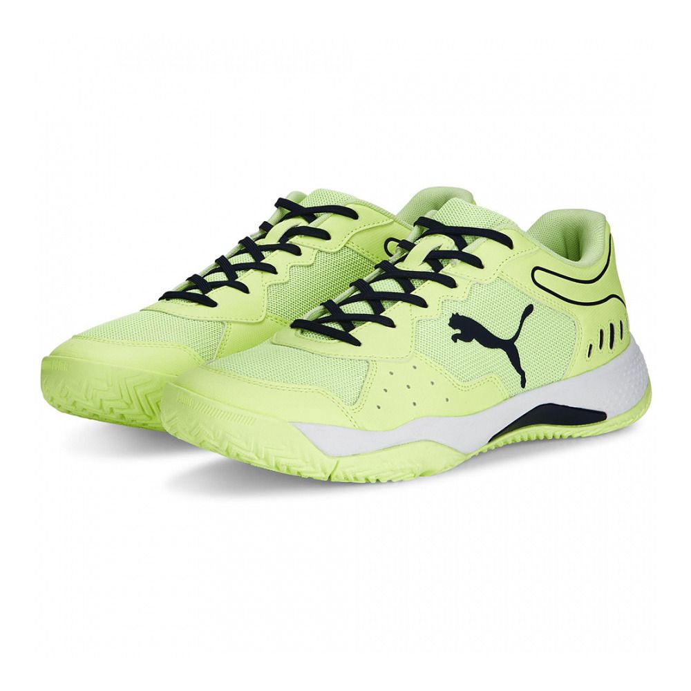 Puma SOLARSMASH RCT - Chaussures de padel Homme fast yellow/puma navy/puma white