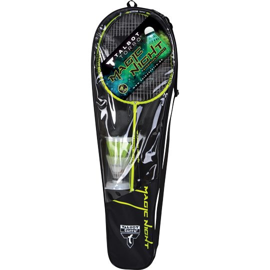 Talbot Torro Magic Night LED Badminton Set besaitet schwarz