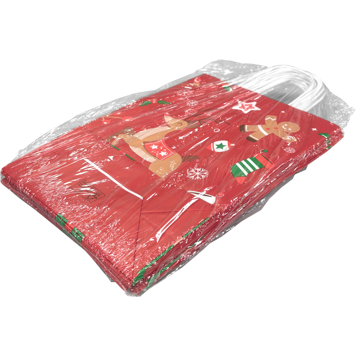 Tas, Hert, Papier, gedraaid papieren koord, 22x 10x31cm, draagtas, rood