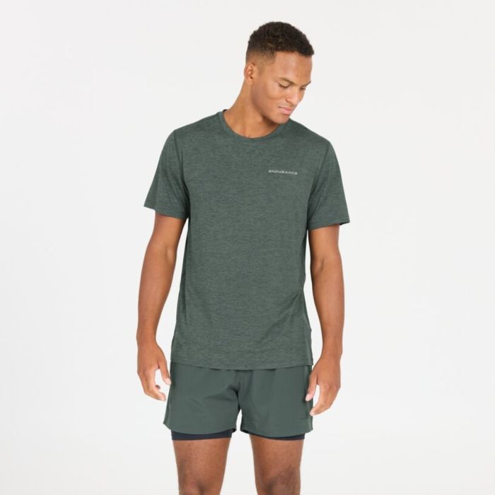Endurance Herre T-shirts Abdon Melange Short Sleeve Tee Grøn