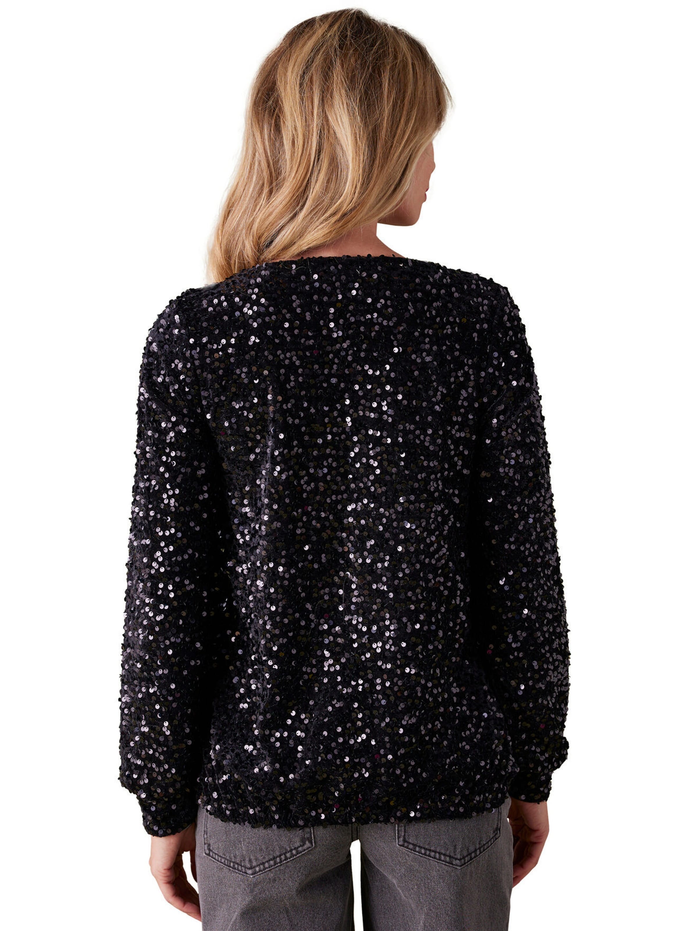 Envie de Fraise Paillettenbluse für Schwangerschaft und Stillzeit schwarz