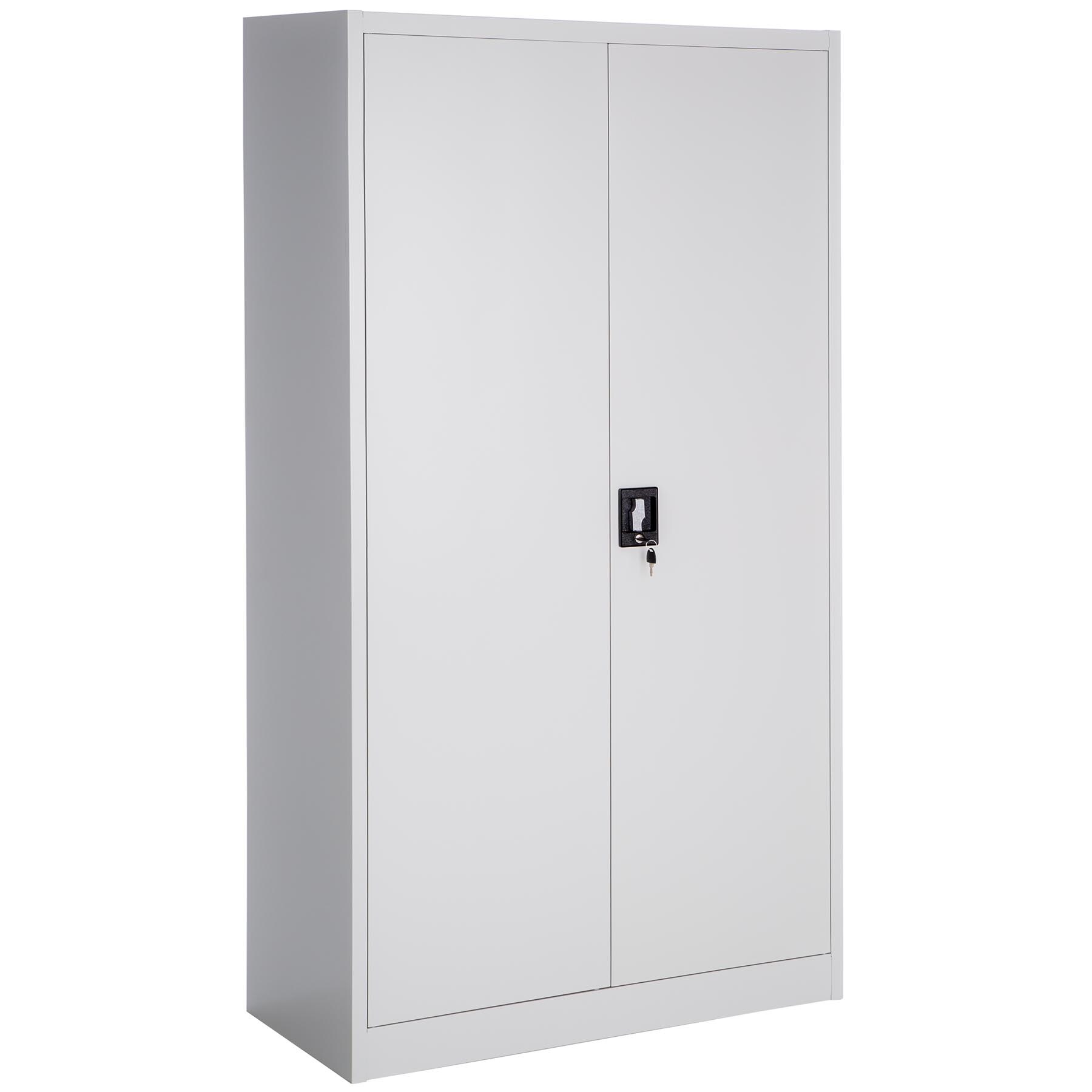 tectake® 4er Set Aktenschrank, aus pulverbeschichtetem Stahl, 4 höhenverstellbare Einlegeböden, 180 x 90 x 40 cm