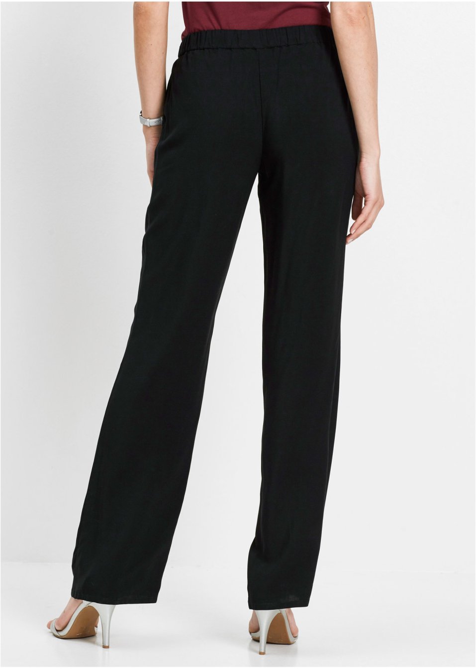 Pantalon à taille élastiquée imprimé en viscose