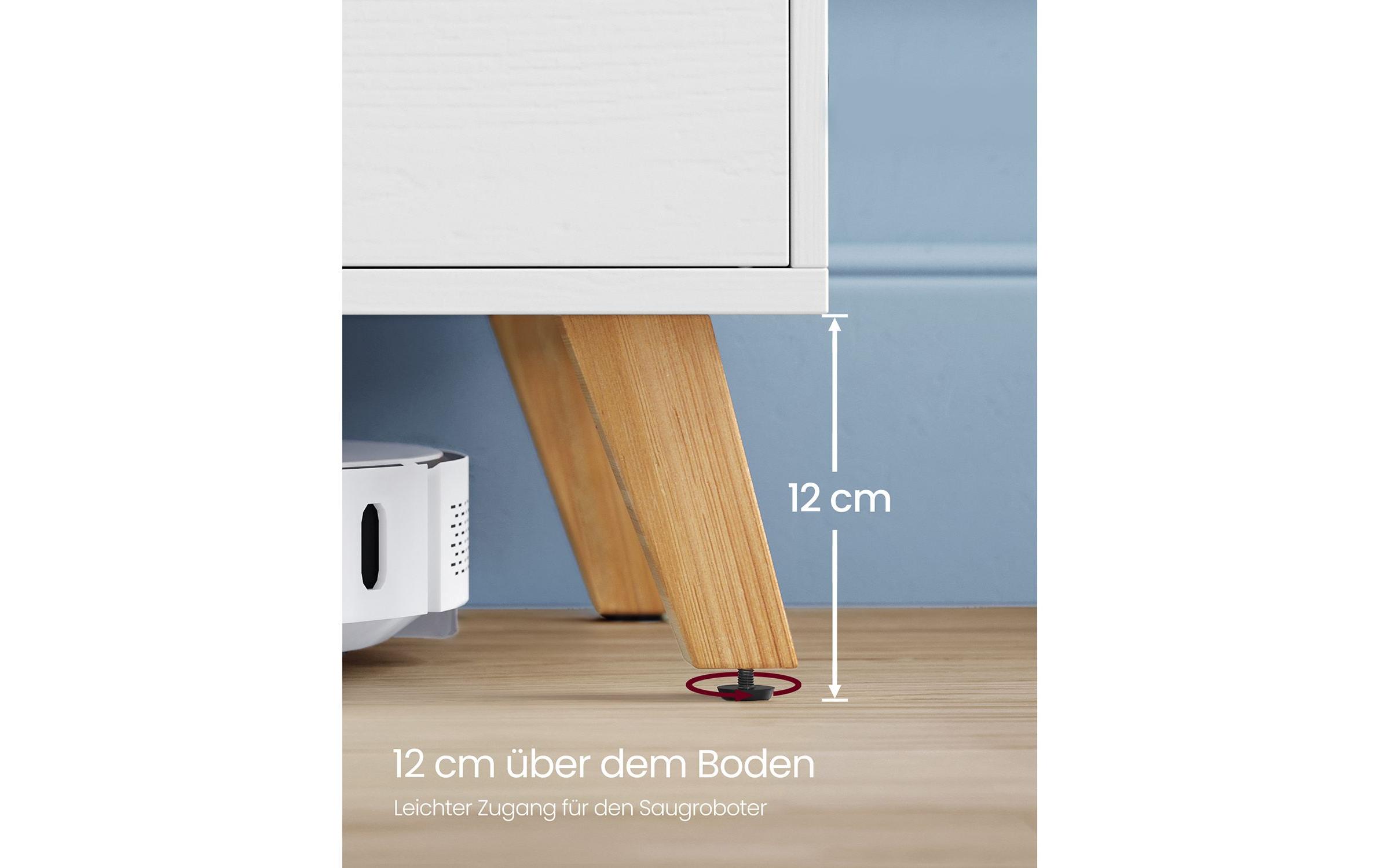 TV-Möbel 140 x 40 x 45 cm, WeissTV-Schrank mit 2 Türen