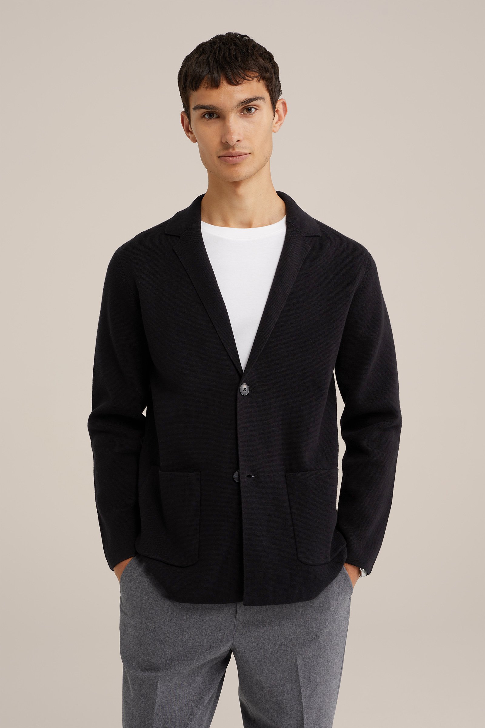 fijngebreide blazer WE Fashion Zwart