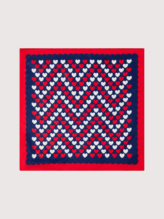 Foulard carré imprimé coeur