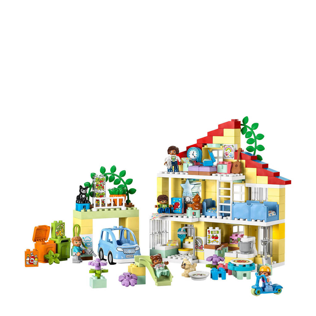 Town 3-in-1 Familiehuis Speelgoed Poppenhuis voor 3+ Jarigen 10994