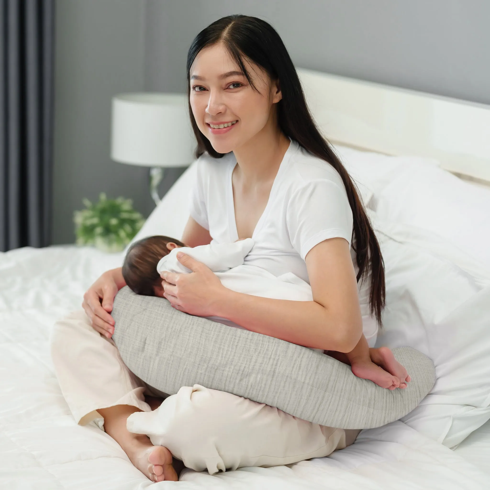 Simmons Coussin d'Allaitement Mousseline Beige